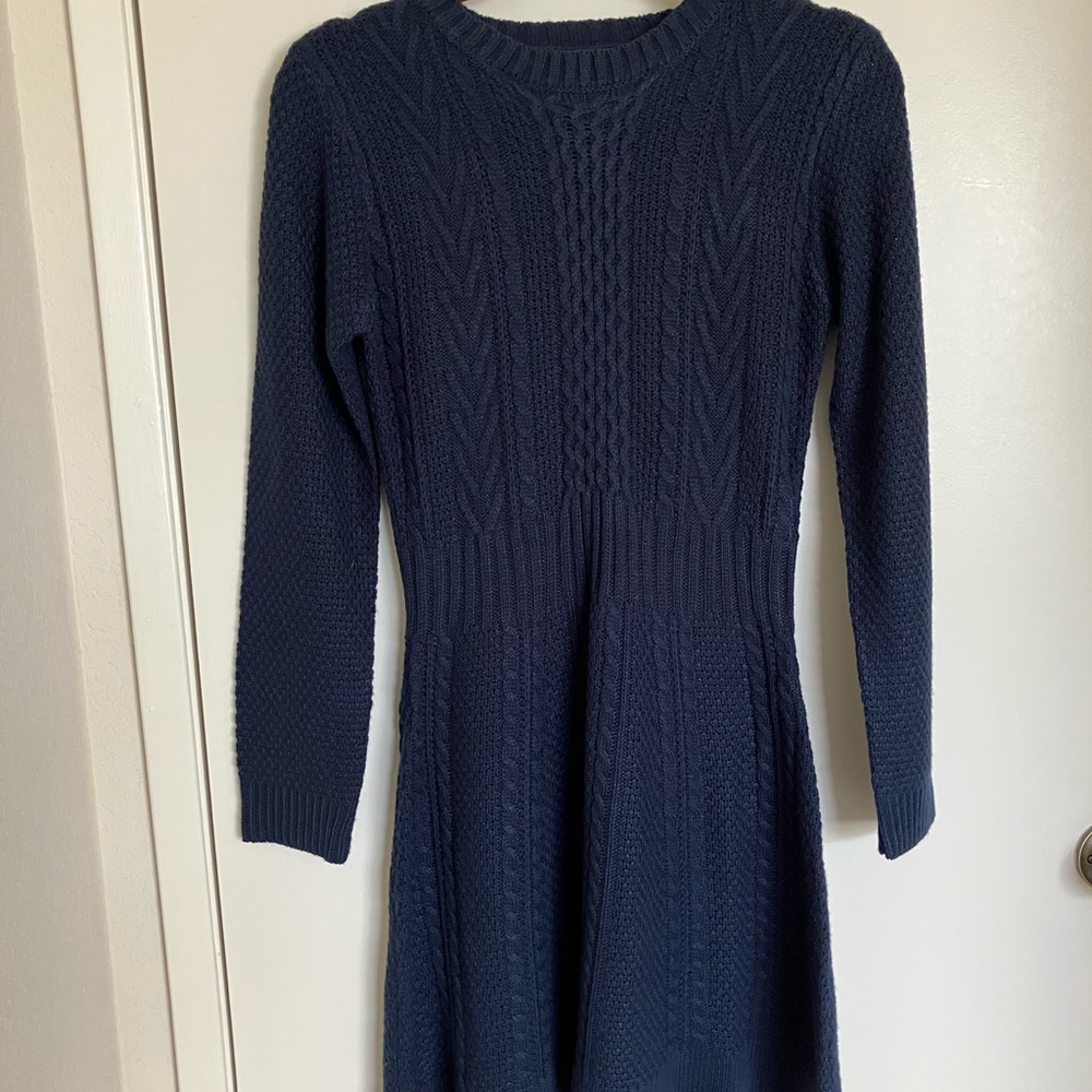 A-Line Navy Blue Sweater Dress